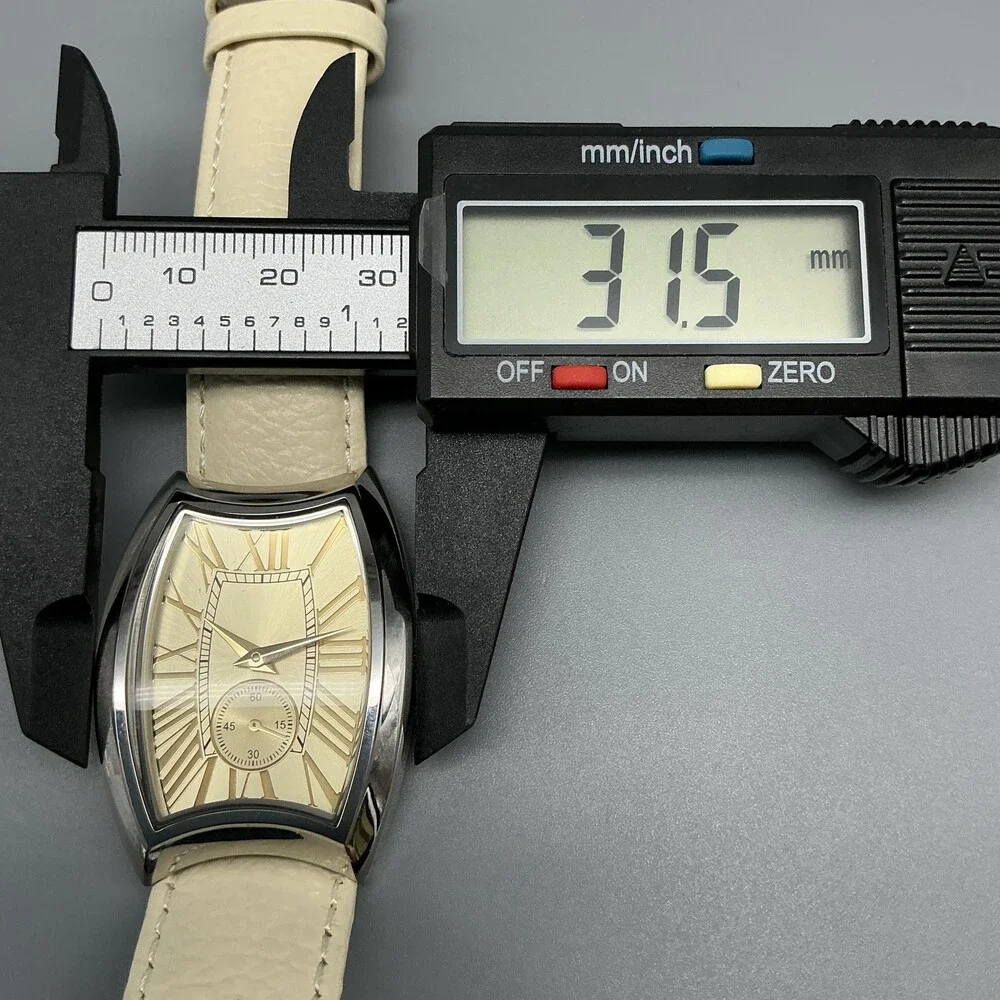 Steel By Design Womens Watch 32mm Cream Dial Silver Tone Leather New Battery